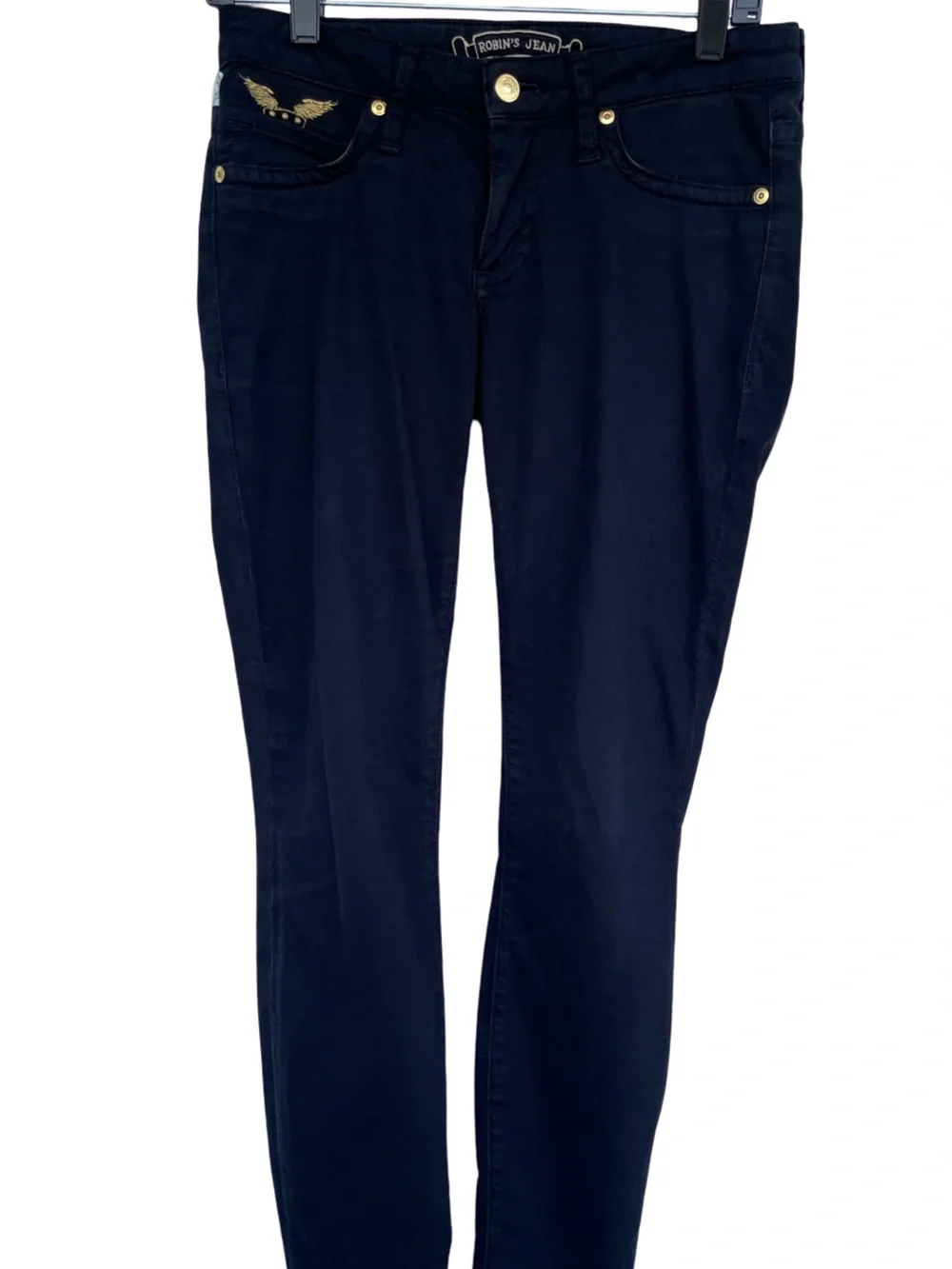 Robin's Jean Women's Black Skinny Jeans with Gold Hardware